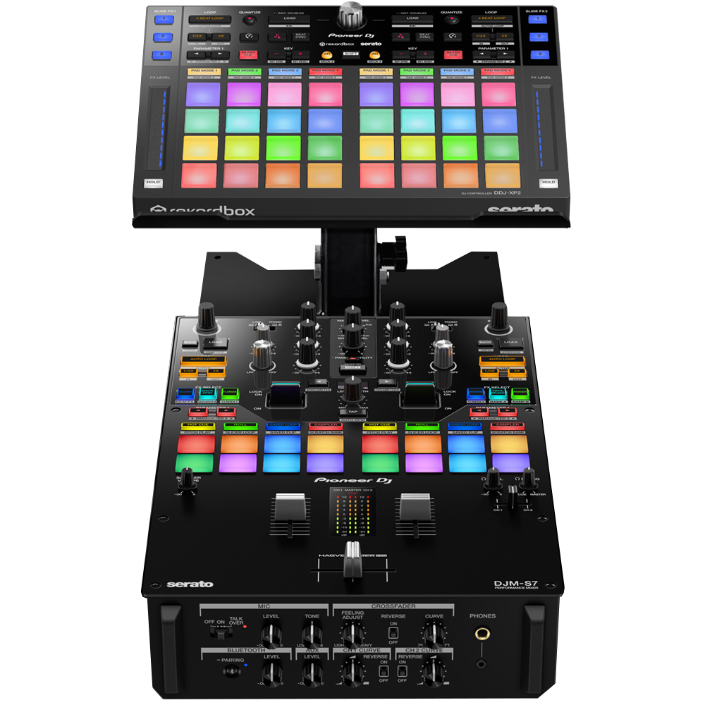 Pioneer DJ DJM-S7 Mixer + DDJ-XP2 & DJC-STS1 Stand, Serato & Rekordbox DVS