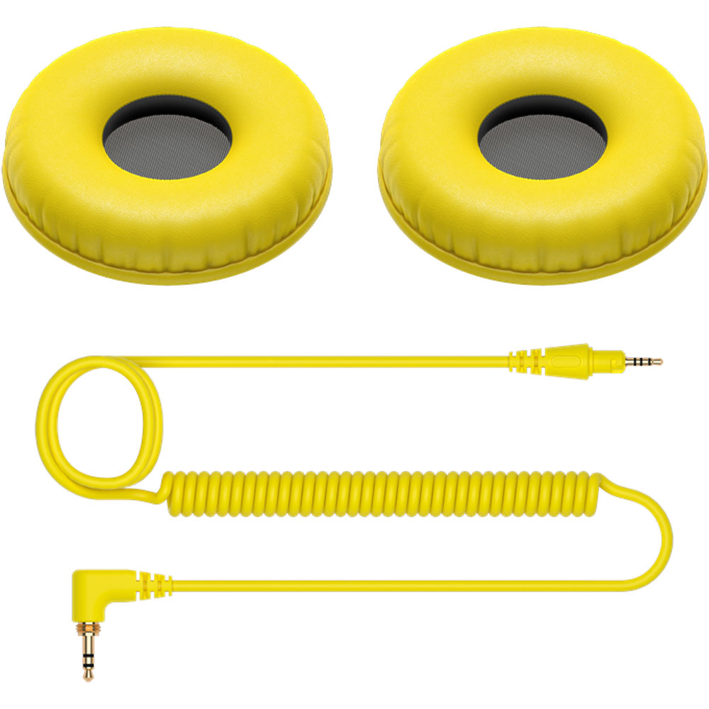 Pioneer DJ HC-CP08-Y Replacement Cable & Earpads for HDJ-CUE1 (Yellow)
