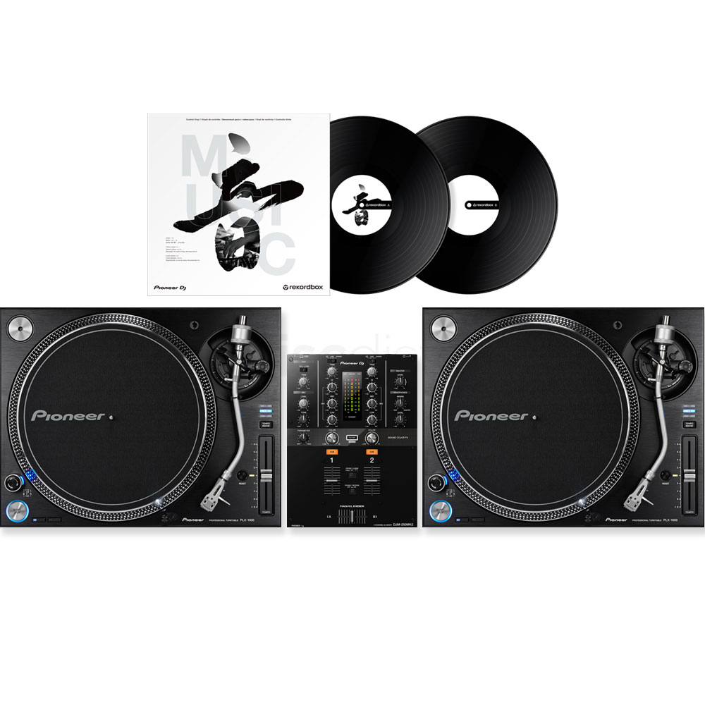 Pioneer DJ PLX1000 (Pair) + DJM-250MK2 & Rekordbox DVS Vinyl
