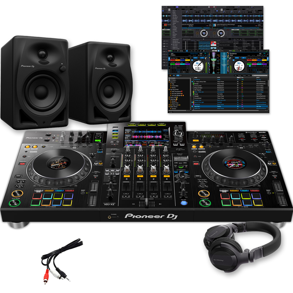 Pioneer DJ XDJ-XZ + DM-40D Speakers & HDJ-CUE1 Headphones Bundle