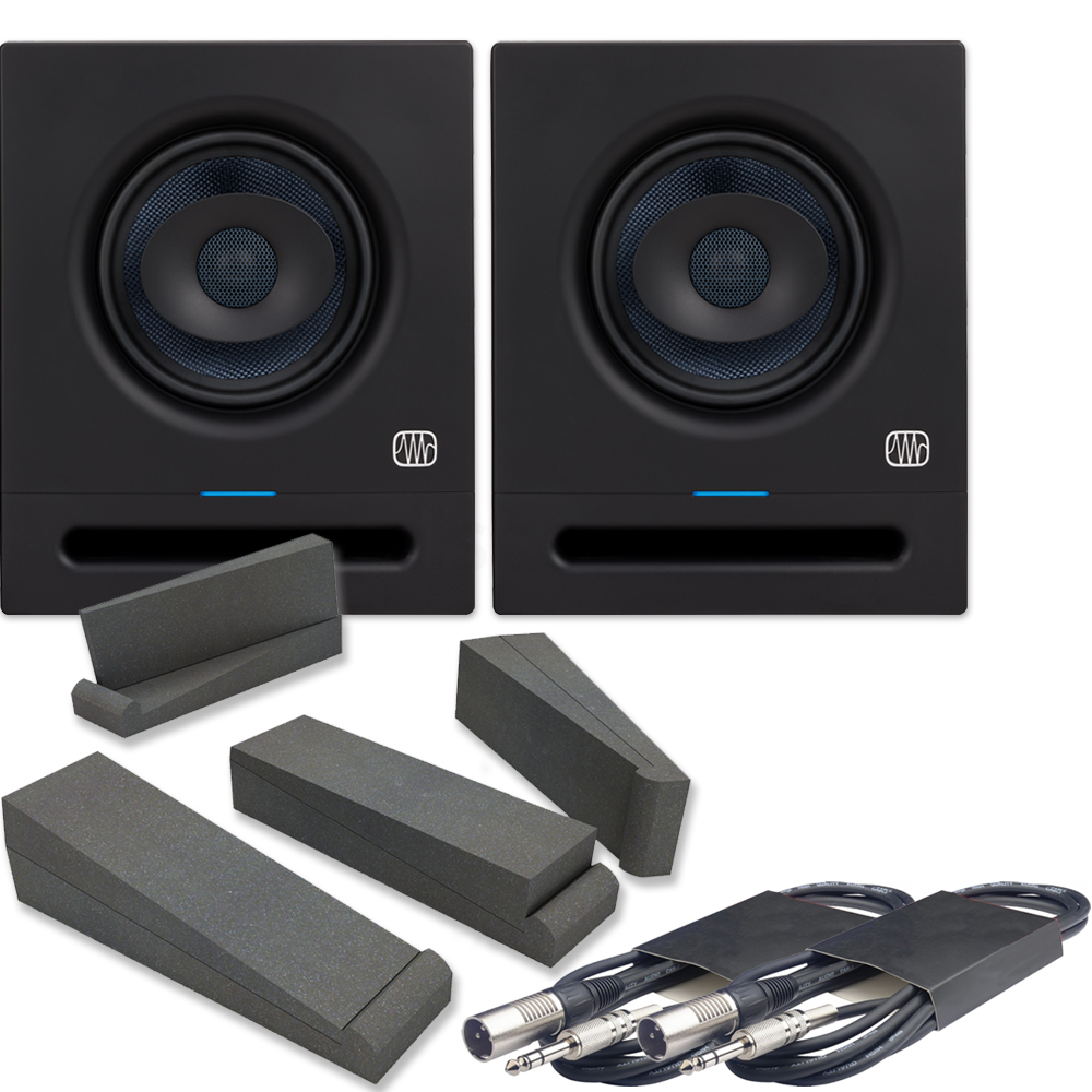 PreSonus Eris Pro 6 (Pair) + Isolation Pads & Leads Bundle