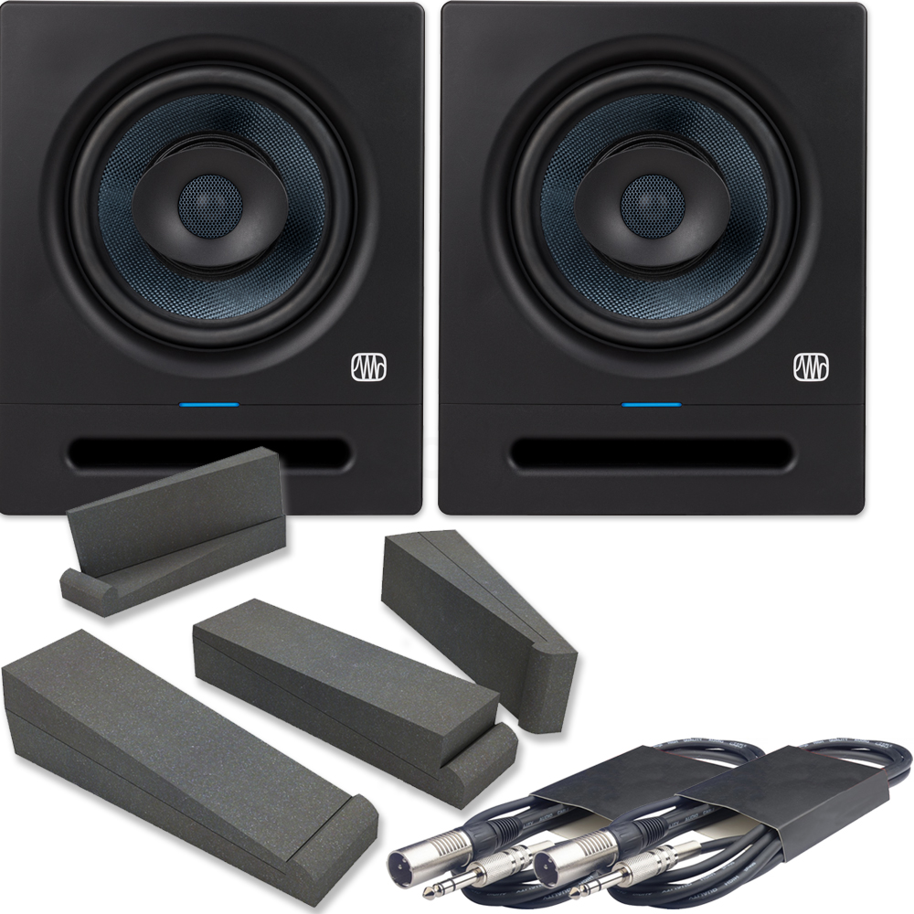PreSonus Eris Pro 8 (Pair) + Isolation Pads & Leads Bundle
