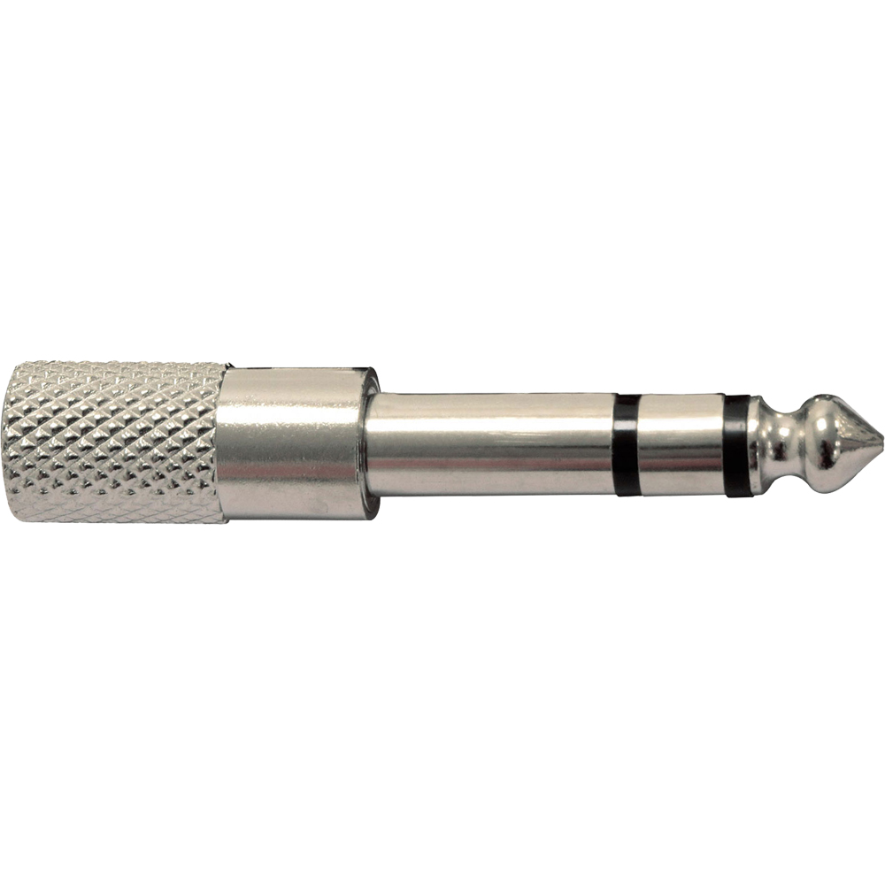 QTX 3.5mm MiniJack (Female Socket) to 6.3mm Jack (Male Pin) Adaptor (Silver)