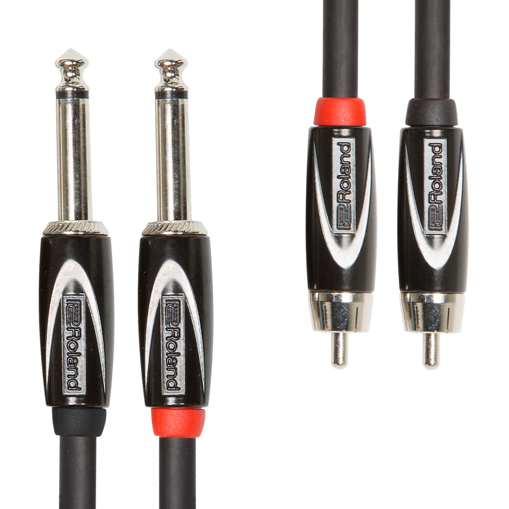 Roland BLACK SERIES Dual 1/4" Jack - RCA Cable (3mtr)