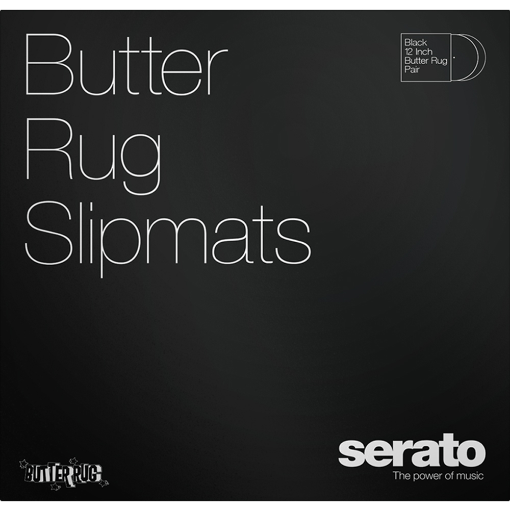 Serato Official Butter Rugs Slipmats, Black, 12" (Pair)