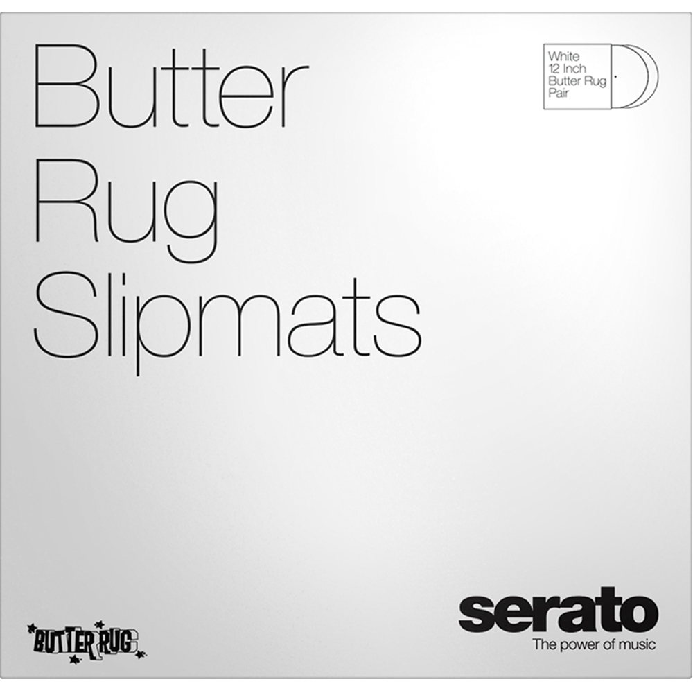 Serato Official Butter Rugs Slipmats, White, 12" (Pair)