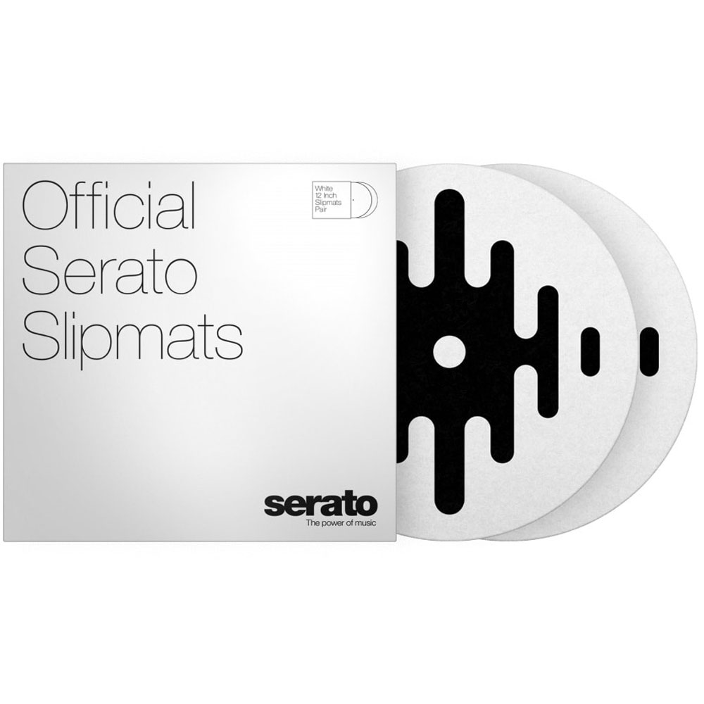 Serato Official DJ Pro Logo Slipmats, White, 12" (Pair)