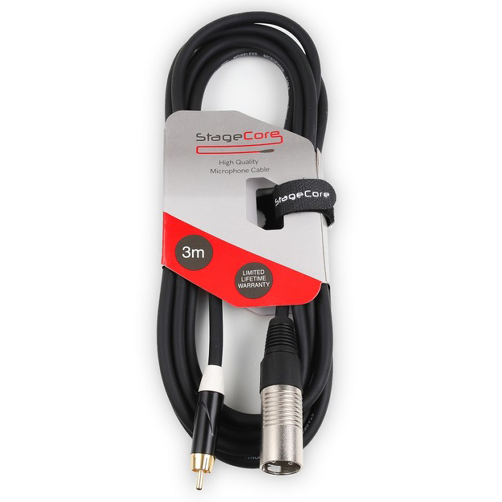 StageCore CORE 171, XLRm - Single-RCAm 3 Metre Unbalanced Audio Cable