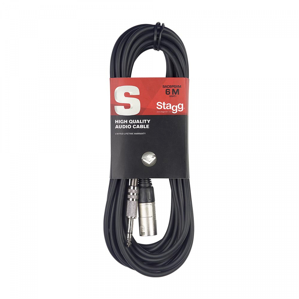 Stagg Jack - XLRm 6 Metre Balanced Audio Cable (SAC6PSXM)