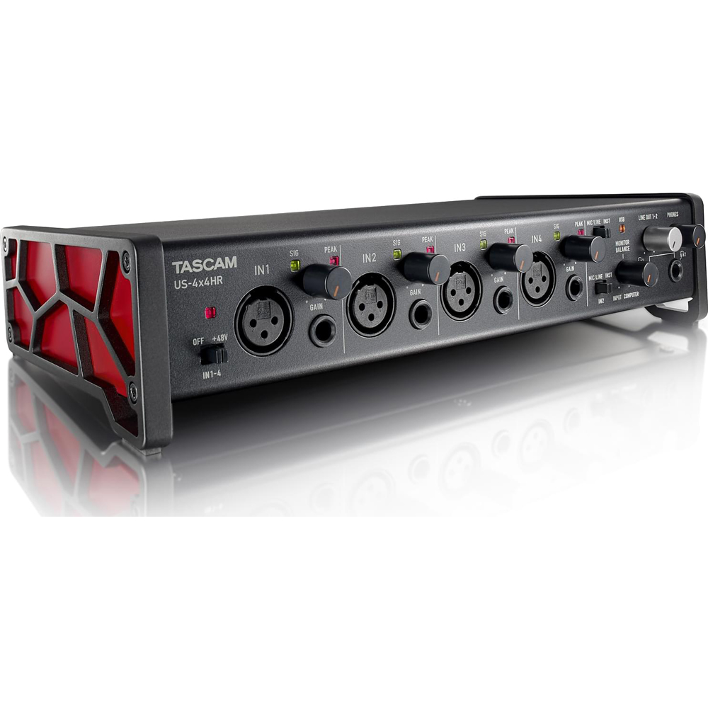 Tascam US-4x4HR, High-Resolution USB Audio/MIDI Interface (4 in, 4 out)