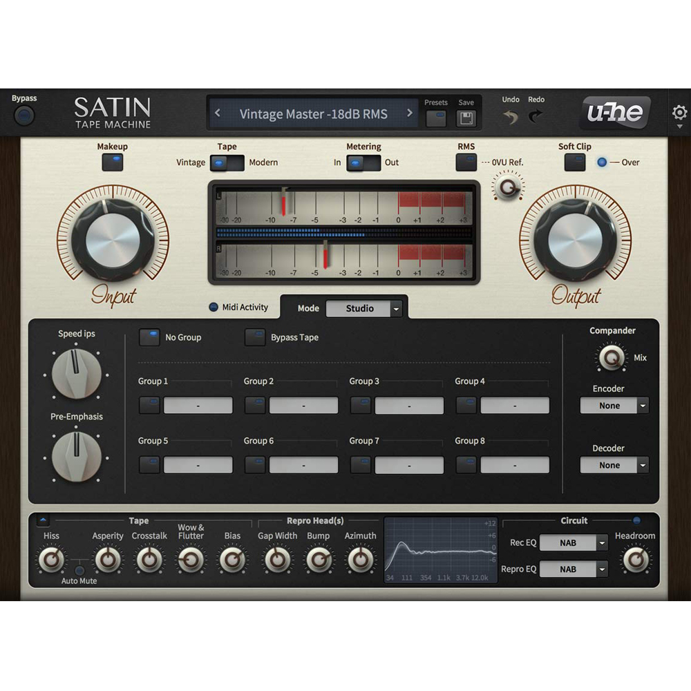 u-he Satin, Plugin Tape Simulation Effect, Software Download