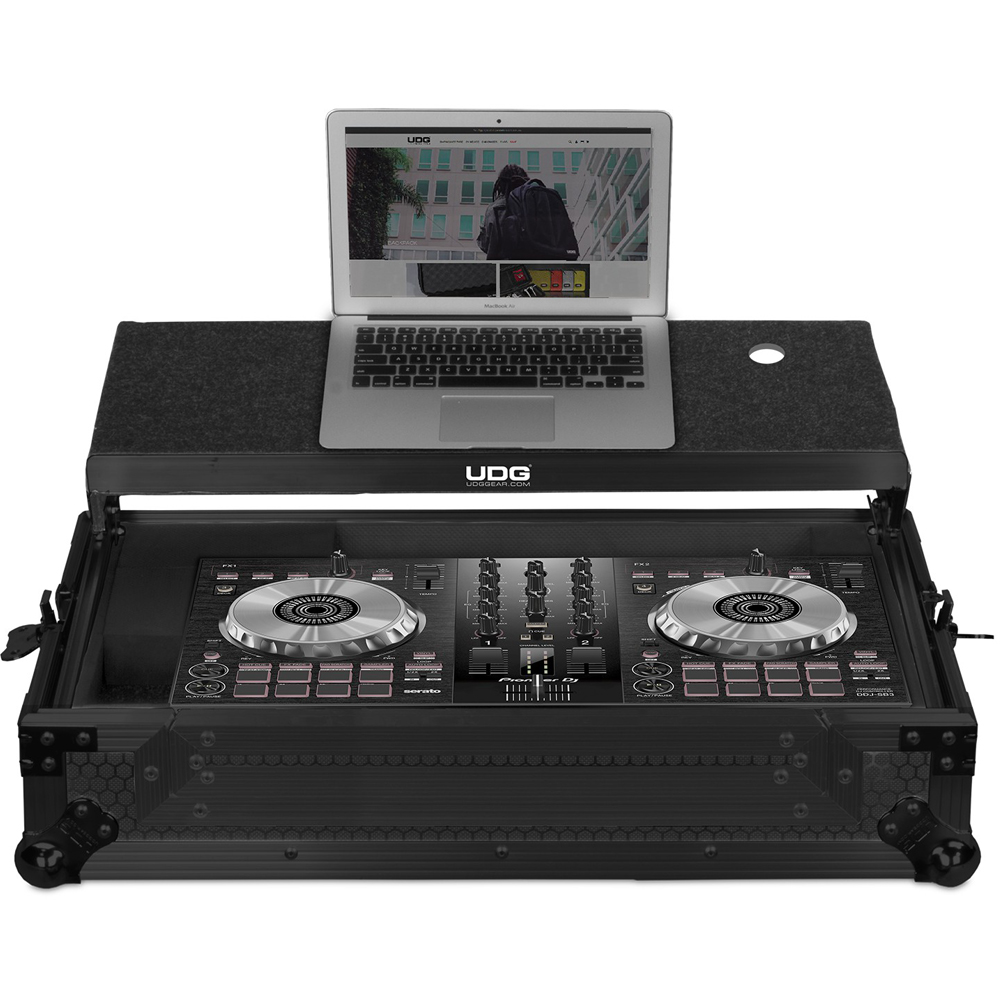 UDG Ultimate Flight Case, Pioneer DDJSB2/SB3/400 Black + Laptop Shelf