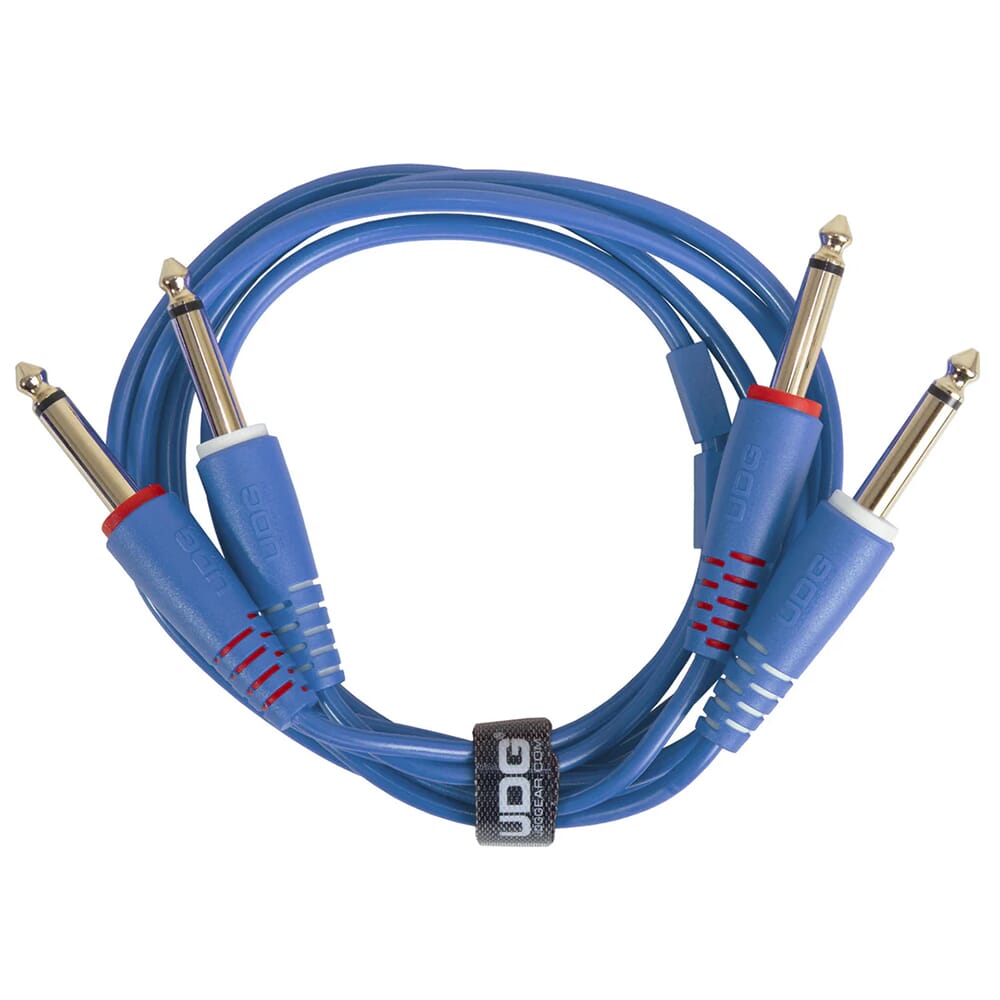 UDG Dual 1/4" TS Jack Cables, Blue 1.5 Metre