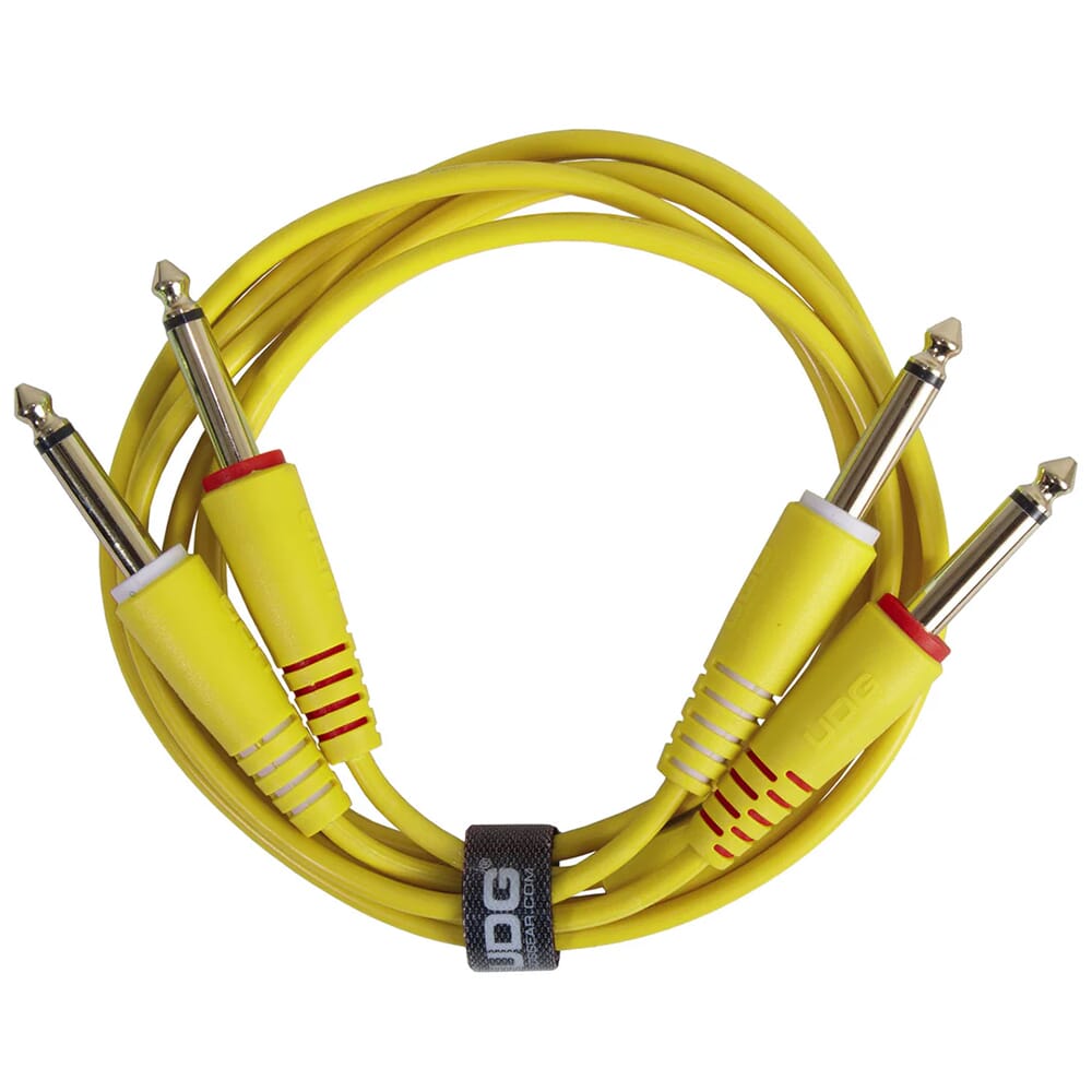 UDG Dual 1/4" TS Jack Cables, Yellow 1.5 Metre