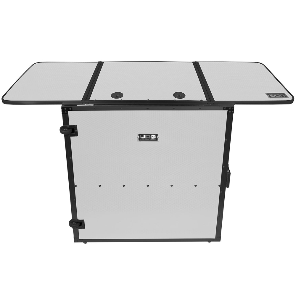 UDG Ultimate Fold Out DJ Table, White MK2 Plus with Wheels