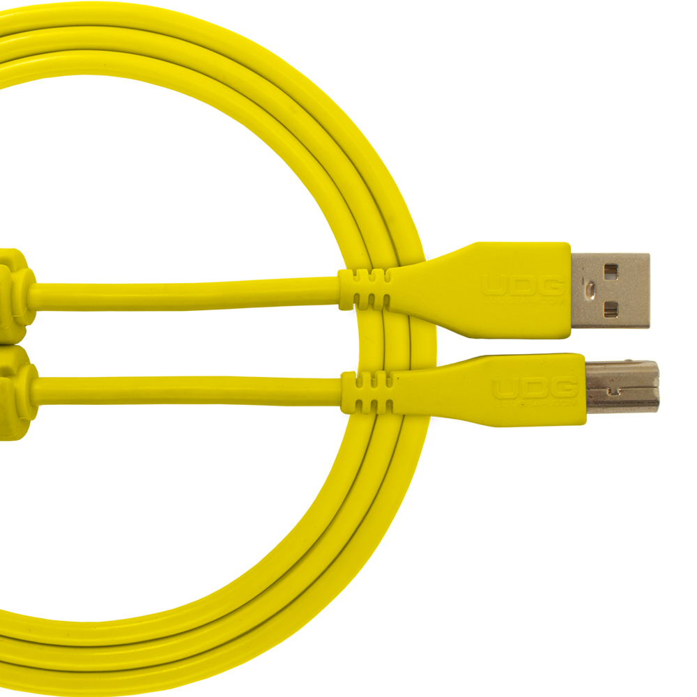 UDG USB-A to USB-B Straight Cable, Yellow, 1 Metre