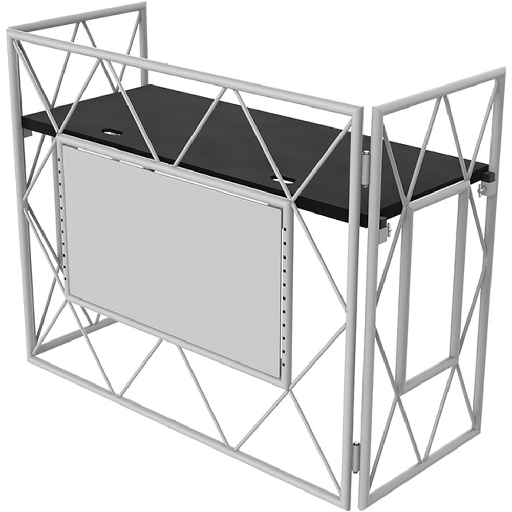UltiMax TrussBooth-WH, Aluminium Truss DJ Booth c/w VESA TV Mount and Shelf