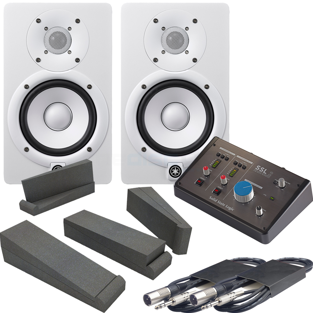 Yamaha HS7 White Pair SSL2 Audio Interface Pads Leads