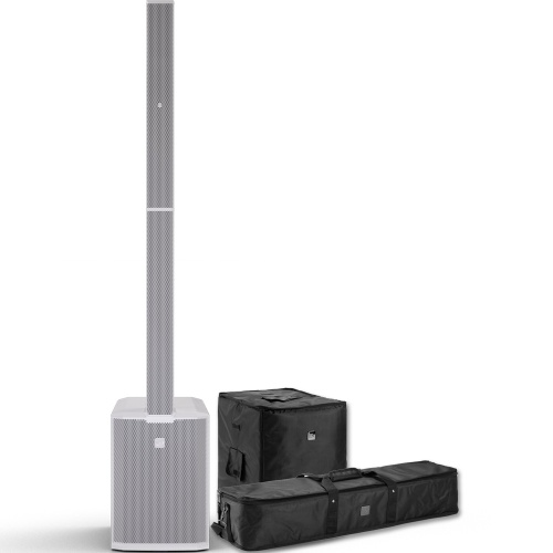 LD Systems MAUI 28 G3W White Column PA System + Carry Bag & Sub Cover (1030w RMS)