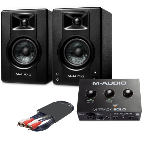 M-Audio BX3 Speakers (Pair) + M-Track Solo Interface Bundle Deal