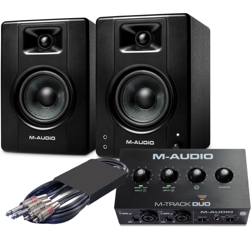 M-Audio BX4 Speakers (Pair) + M-Track Duo Interface Bundle Deal