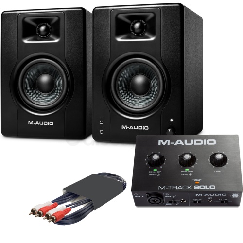 M-Audio BX4 Speakers (Pair) + M-Track Solo Interface Bundle Deal