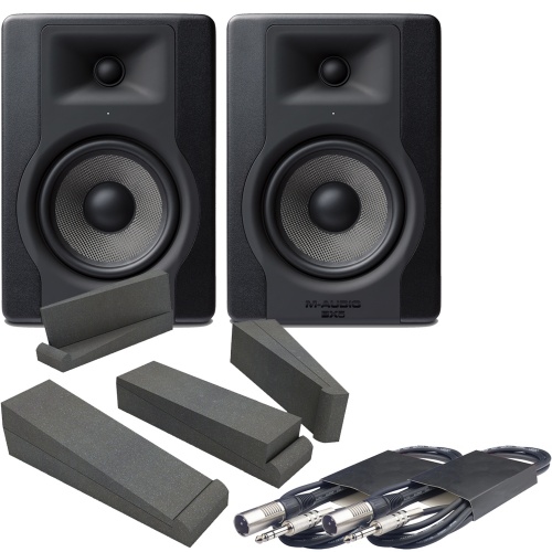 M-Audio BX5 D3 Monitors (Pair) + Isolation Pads + Leads Bundle