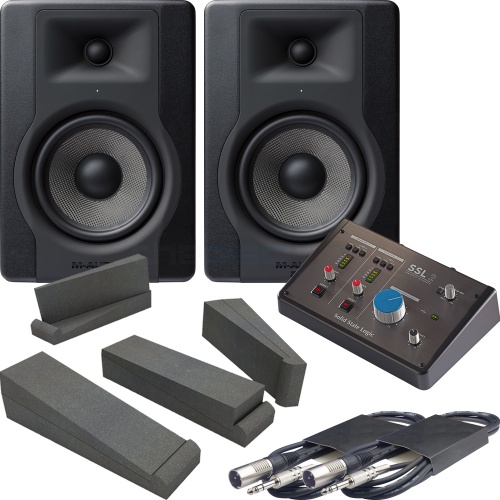 M-Audio BX5 D3 (Pair) + Solid State Logic SSL 2 Audio Interface Bundle