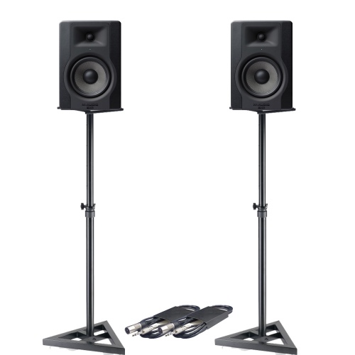 M-Audio BX5 D3 Monitors (Pair) + Monitor Stands + Leads Bundle