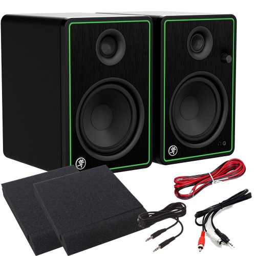 Mackie CR5X Active Desktop Studio Monitors, Pads & Leads Bundle