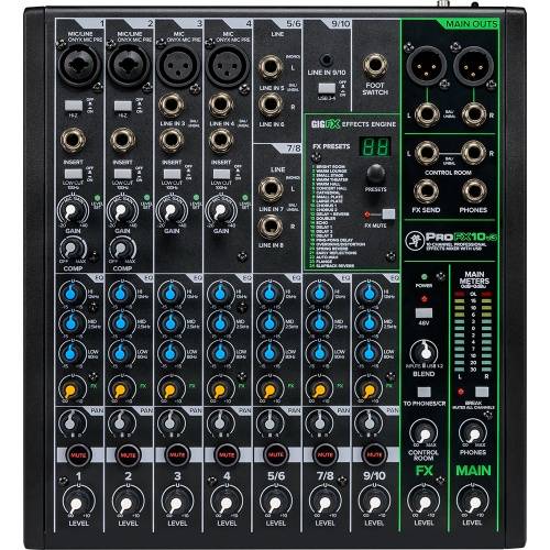 Mackie ProFX10v3, 10-Channel Pro Effects USB Mixer