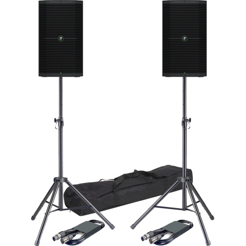 Mackie Thump 212XT PA Speakers with Bluetooth + Stands & Leads Bundle Deal