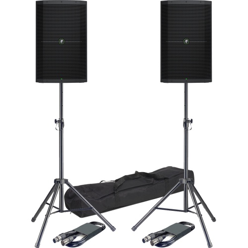 Mackie Thump 215 PA Speakers + Stands & Leads Bundle Deal