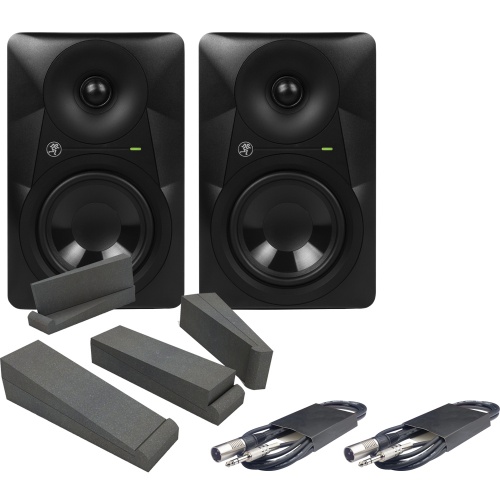 Mackie MR524 Monitors + Isolation Pads & Leads Bundle Deal