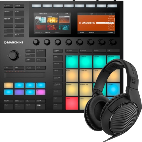 Native Instruments Maschine MK3 + Komplete 14 Select & Sennheiser HD200 Pro Headphones