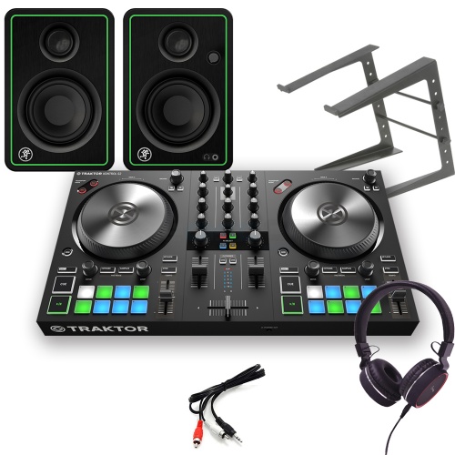 Native Instruments Traktor Kontrol S2 MK3, Mackie CR3X, Laptop Stand & Headphones