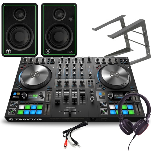 Native Instruments Traktor Kontrol S4 MK3, Mackie CR3X, Laptop Stand & Headphones