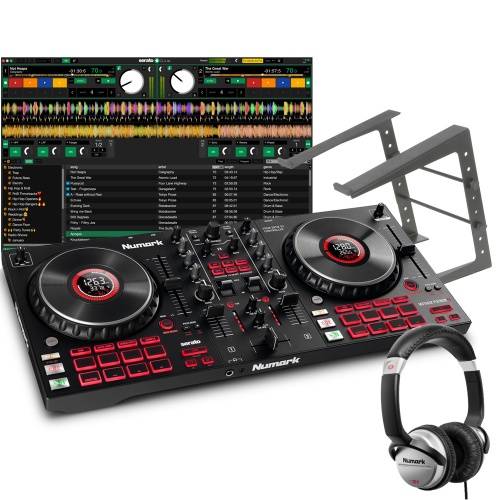 Numark Mixtrack Platinum FX + Laptop Stand & HF125 Headphones Bundle