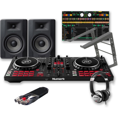 Numark Mixtrack Pro FX, BX5 D3 Speakers, Laptop Stand & Headphones