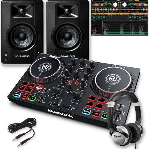 Numark Party Mix II + M-Audio BX3 Speakers & HF125 Headphones Bundle