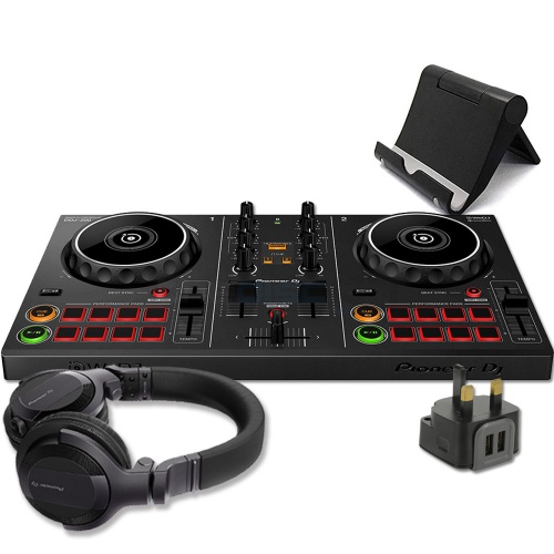 Pioneer DJ DDJ-200 Bluetooth DJ Controller, USB Plug, Phone Stand & HDJ-CUE1 Headphones