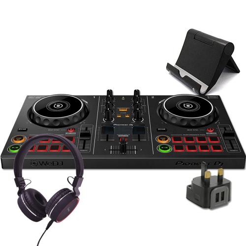Pioneer DJ DDJ-200 Bluetooth DJ Controller, USB Plug, Phone Stand & Headphones