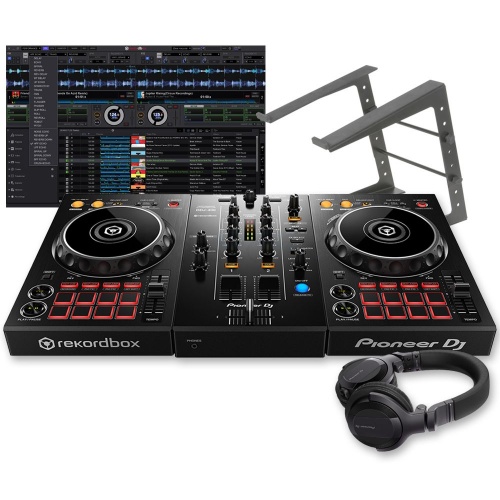 Pioneer DJ DDJ-400 Controller, Laptop Stand & HDJ-CUE1 Headphones Bundle
