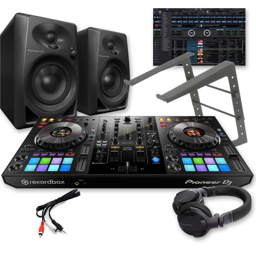 Pioneer DJ DDJ-800 + DM-40 Speakers, HDJ-CUE1 Headphones & Laptop Stand Deal