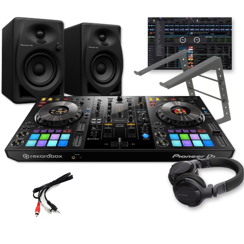 Pioneer DJ DDJ-800 Controller, DM-40D Speakers, Laptop Stand & HDJ-CUE1 Headphones Bundle Deal