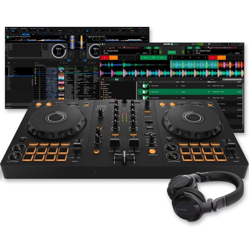 Pioneer DJ DDJ-FLX4 Controller & HDJ-CUE1 Headphones Bundle