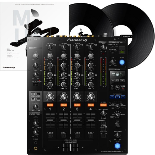 Pioneer DJ DJM-750 MK2, 4 Channel DJ Mixer + Rekordbox DVS Control Vinyl