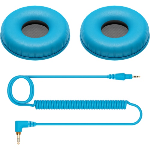 Pioneer DJ HC-CP08-L Replacement Cable & Earpads for HDJ-CUE1 (Blue)