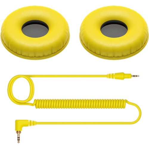 Pioneer HC-CP08-Y Replacement Cable & Earpads for HDJ-CUE1 (Yellow)