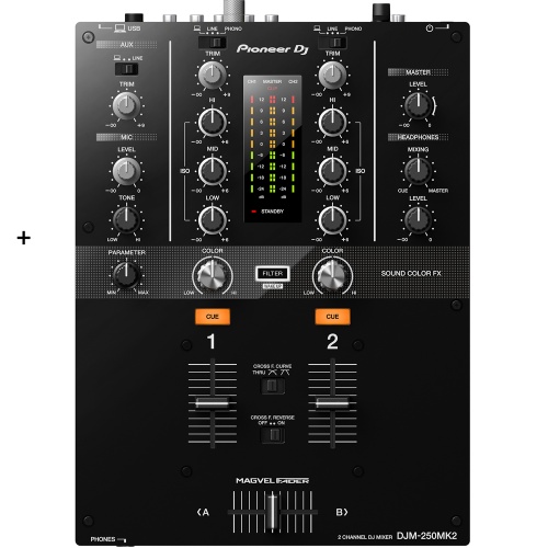 Pioneer DJM-250 MK2, 2 Channel DJ Mixer
